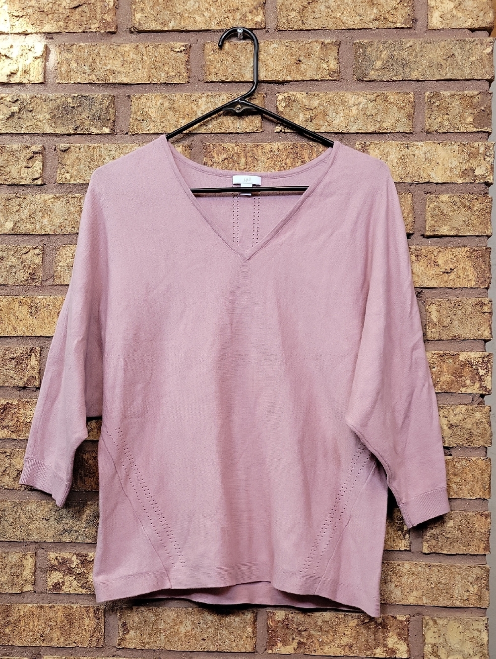 J. Jill V-Neck Dolman Sleeve Sweater Blush Pink Size Small